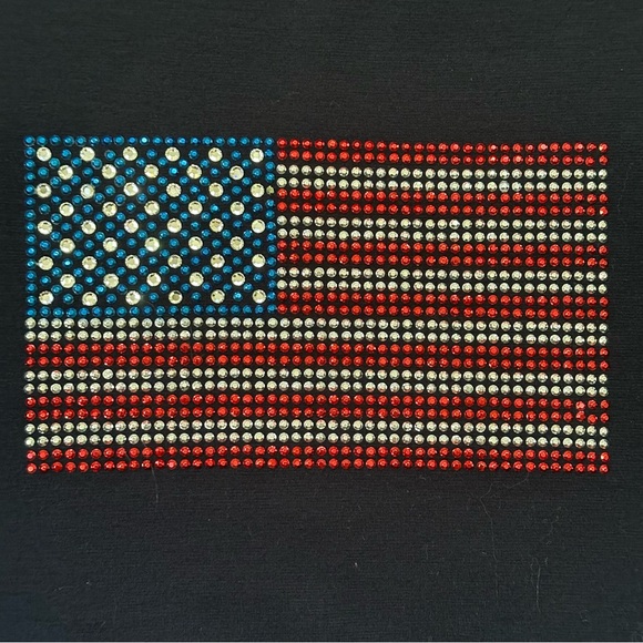St. John Sport Rhinestone Embellished American Flag Shirt size Large - Picture 2 of 9